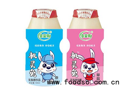 機(jī)靈兔乳酸菌原味、草莓味飲品
