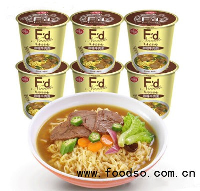 海福盛方便面咖喱牛肉杯方便面6杯裝