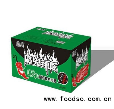 思圓酸豆角牛肉面箱裝方便面