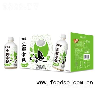 益禾堂厚椰乳+咖啡生椰拿鐵咖啡飲料450mlX15瓶