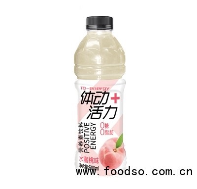體動活力營養(yǎng)素飲料水蜜桃味功能飲料600ml辦公室飲品招商