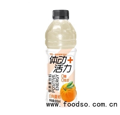 體動活力營養(yǎng)素飲料日向夏桔功能飲料600ml辦公室飲品招商