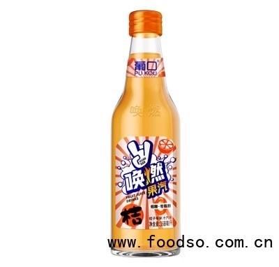 喚燃果汽桔子味果汁汽水玻璃瓶汽水