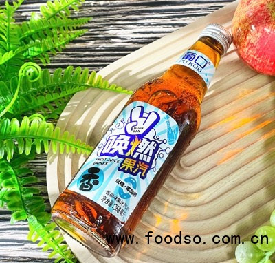 喚燃果汽香檳味果汁汽水玻璃瓶汽水招商