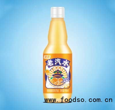 圣普老北京老汽水碳酸飲料橙味496ml夏季冷飲餐飲解膩飲品