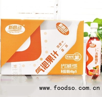 新啟動氣泡果汁含氣紅柚果汁飲料450g×15箱裝