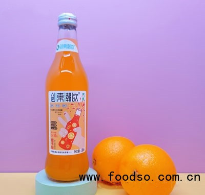 創(chuàng)東潮飲玻璃瓶汽水橙子味