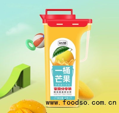 眾口妙一桶芒果果汁飲料2L