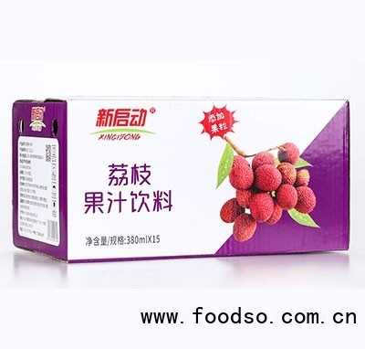 新啟動荔枝果汁飲料380ml箱裝