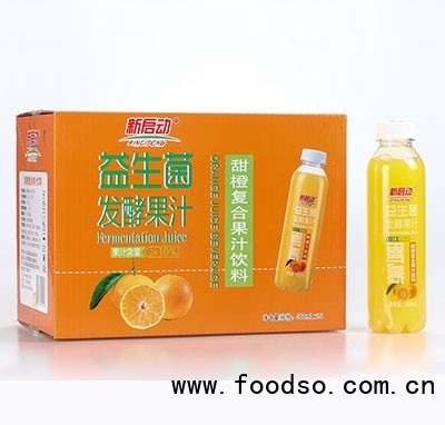 新啟動益生菌發(fā)酵甜橙復合果汁飲料500mlx15瓶