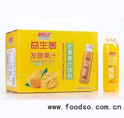 新啟動(dòng)益生菌發(fā)酵果汁芒果汁飲料500mlx15瓶