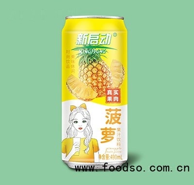 新啟動菠蘿果肉果汁飲料490毫升