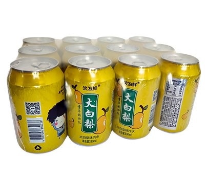 笑為鮮大白梨汽水罐塑包