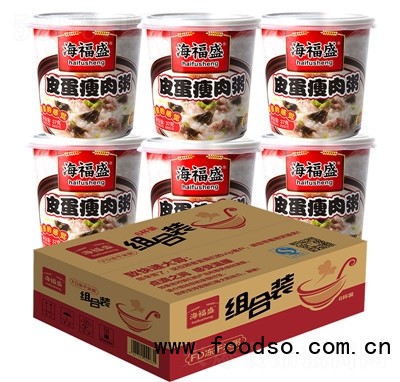海福盛皮蛋瘦肉粥早餐速食