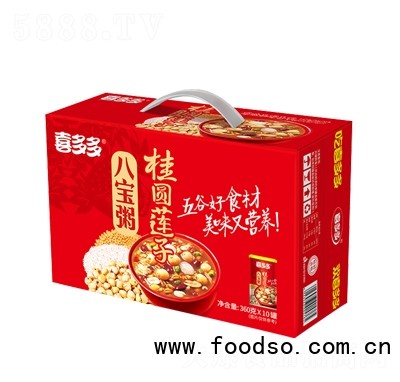 喜多多喜多多桂圓蓮子八寶粥1X10罐禮盒360g五谷雜糧速食粥早餐食品囤貨