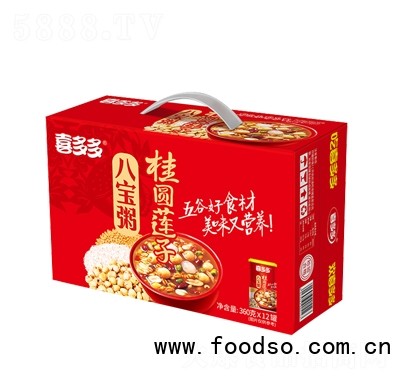 喜多多桂圓蓮子八寶粥1x12禮盒（自動片手包）360g五谷雜糧速食粥早餐食品囤貨
