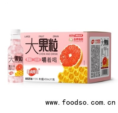 美純果滋蜂蜜西柚汁大果粒果汁飲料450mlX15瓶