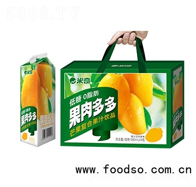 米奇果肉多多芒果980ML×4瓶果汁飲料飲品招商代理