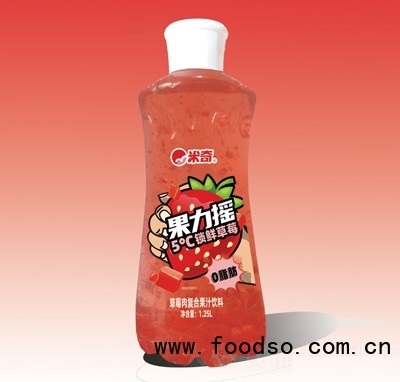 米奇果力搖草莓肉復(fù)合果汁飲料低糖型1.25L