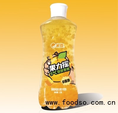米奇果力搖黃桃肉復(fù)合果汁飲料低糖型1.25L