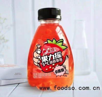 米奇果力搖草莓果肉果汁420mlx15瓶夏季飲品招商代理