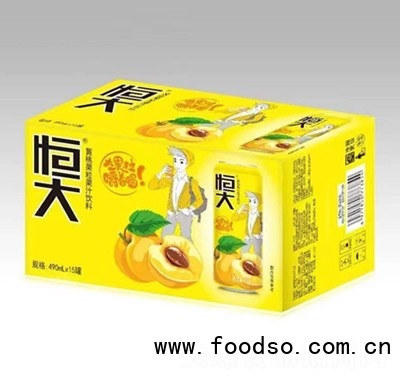 恒大黃桃果粒果汁飲料490mlX15