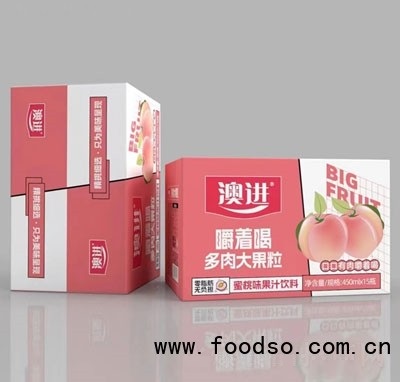 澳進蜜桃味果汁飲料果粒果