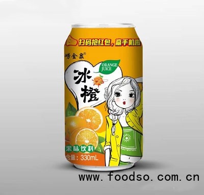 嶗金泉冰橙果味飲料330ml招商