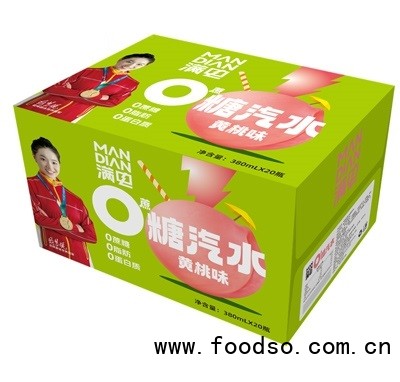 滿電碳酸飲料汽水黃桃味380ml×20瓶